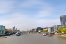 A sweeping panoramic skyline of London, England, during the day in color. Including the skyscrapers of the City of London, The Shard, City Hall and the Tower of London