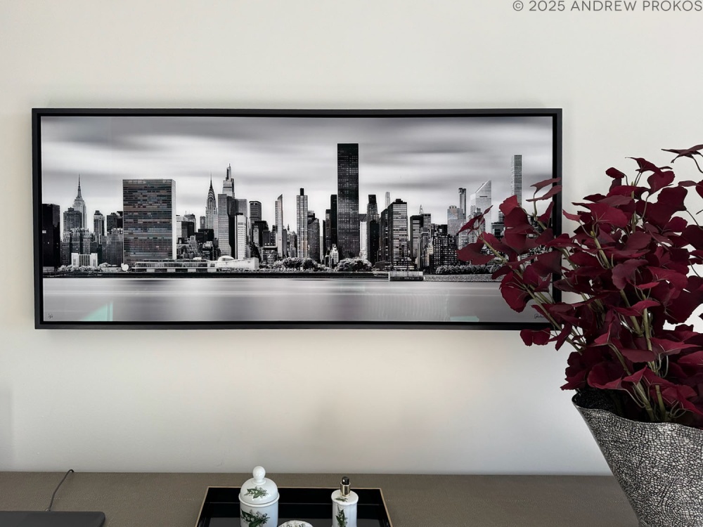 Black & White Framed Artwork - Long-Exposure View of Manhattan by Andrew Prokos Photography