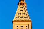 An architectural photograph of the tower of the MetLife Building at sunset, New York City