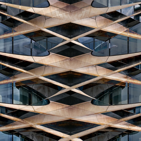 Abstract Photography - An architectural abstract photograph from the series Metropolis Abstracted, by photographer Andrew Prokos. Large-scale framed prints of this photo are available up to 80 inches in height