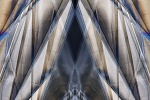 An architectural abstract photograph from the series Metropolis Abstracted, by photographer Andrew Prokos. Large-scale framed prints of this photo are available up to 80 inches in height