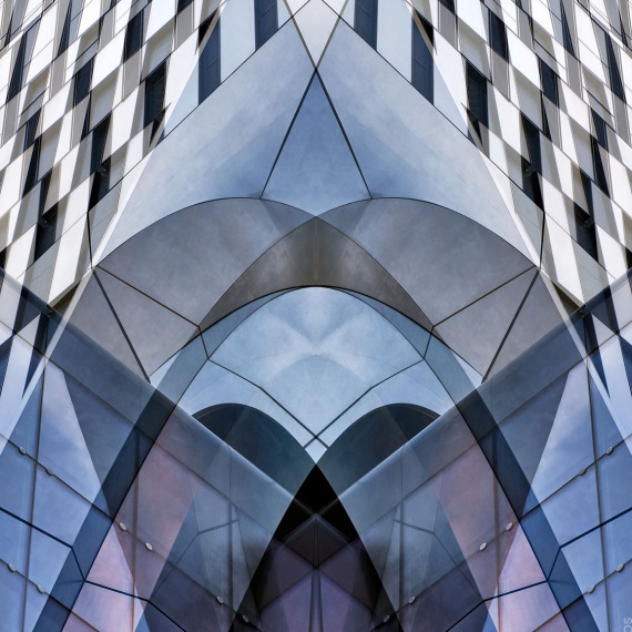 Abstract Photography - An architectural abstract photograph from the series Metropolis Abstracted, by photographer Andrew Prokos. Large-scale framed prints of this photo are available up to 80 inches in height