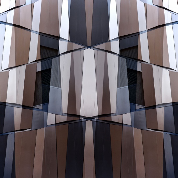 An abstract fine art photograph from Metropolis Abstracted, the award-winning series of architectural abstractions by photographer Andrew Prokos. Large-scale framed prints of this photo are available up to 80 inches in width.