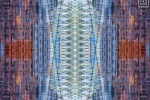 An architectural abstraction photograph from the series Metropolis Abstracted, by photographer Andrew Prokos. Large-scale framed prints of this photo are available up to 80 inches in width