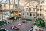 An architectural interior view of the Metropolitan Museum of Art's American Wing Courtyard by photographer Andrew Prokos