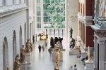 An architectural interior view of the Metropolitan Museum of Art's Petrie Court by photographer Andrew Prokos