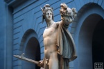 The famed statue of Perseus with the Head of Medusa by Antonio Canova in the Metropolitan Museum of Art's Petrie Court, New York City