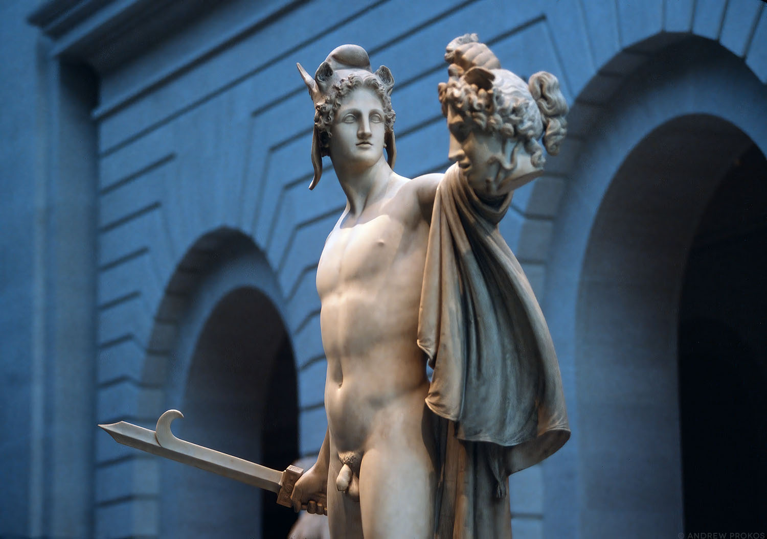 Metropolitan Museum Perseus Statue - Fine Art Photography by Andrew Prokos The famed statue of Perseus with the Head of Medusa by Antonio Canova in the Metropolitan Museum of Art's Petrie Court, New York City