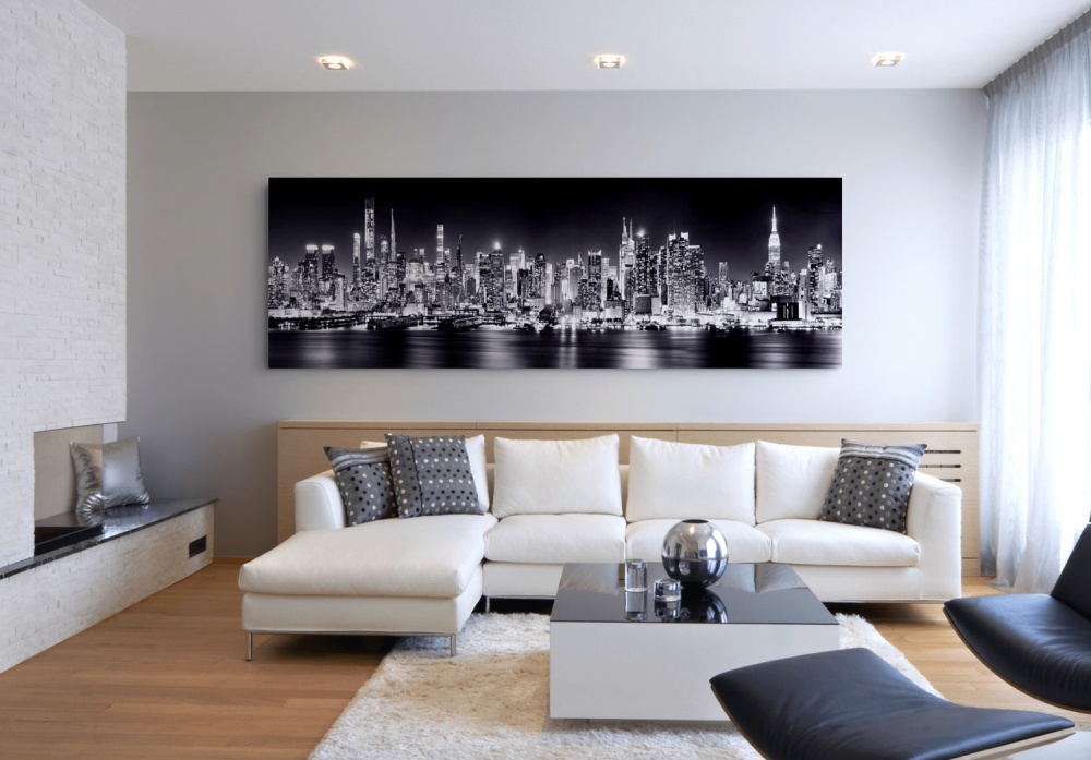 Manhattan West at Night - Framed Black & White Large-Format Photo by Andrew Prokos