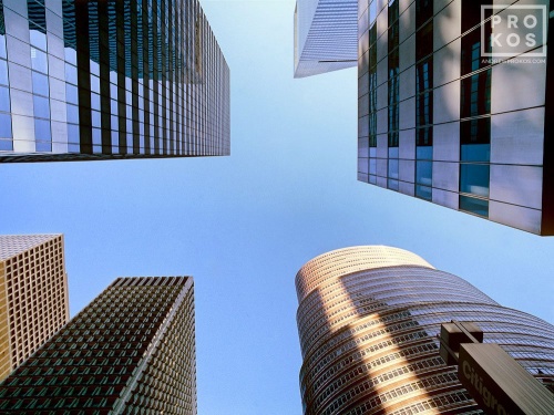 A convergence of skyscrapers found in Midtown Manhattan, New York City. Fine art prints of this photo are available framed in various styles. 