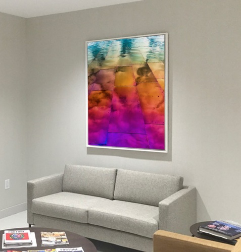 A 48"x36" framed print of Gehry's Children #9 in a Morgan Stanley corporate office in New Jersey.
