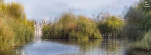 A multiple-exposure landscape of Kensington Gardens, London from Andrew's series "Multiplicity". Composed of multiple exposures of the scene layered to form a larger impressionistic image. Limited edition fine art prints of this photo are available up to 150 inches in width and framed in various wood, metal, and acrylic styles.