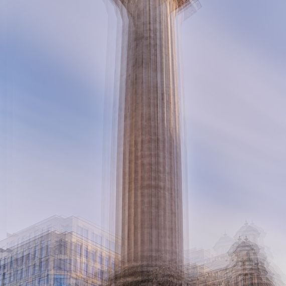 A multiple-exposure view of the colossal Monument to the Great Fire of London from Andrew's photography series "Multiplicity". Composed of multiple exposures of the scene layered to form a larger impressionistic image. Limited edition fine art prints of this photo are available up to 80 inches