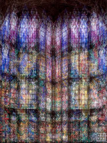 Stained glass from the gothic interior of Westminster Abbey, London, from Andrew's conceptual fine art photography series Multiplicity. Limited edition fine art prints of this photograph are available up to 60 inches in height and framed in various wood, metal and acrylic styles.