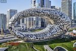 An elevated view of Dubai's new Museum of the Future by photographer Andrew Prokos