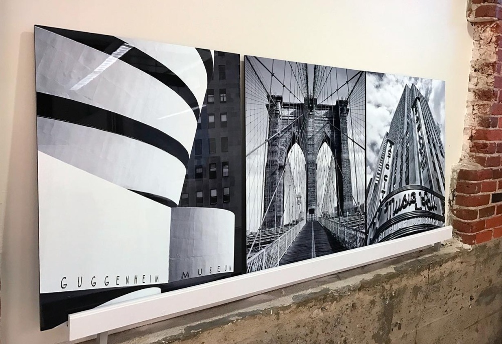 Black and white fine art photos of New York City landmarks printed on HD metal by photographer Andrew Prokos