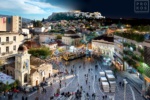 A cityscape photo of the Acropolis and Monastiraki neighborhood of Athens, Greece transitioning from day to night, from Andrew's award-winning Night & Day series.