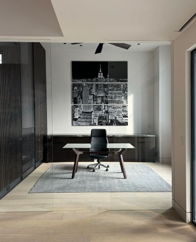 NYC Cityscape at Night - Large-Format Artwork Installed in a California Residence