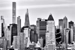 A close-up skyline featuring the skyscrapers of Midtown Manhattan, NYC in black and white. Limited edition fine art prints of this photo are available up to 72 inches in width and framed in various wood, metal and acrylic styles. 