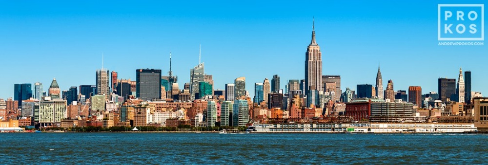 New York City Skyline and Hudson River Panorama
