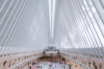 A color architectural photo of the interior of the Oculus at World Trade Center Station, New York City by architect Santiago Calatrava. Large-scale framed prints of this photo are available up to 80 inches in height.