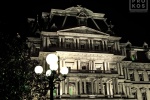 A fine art architectural photo of the Old Executive Office Building at night, Washington D.C.