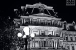 A black and white view of the Old Executive Office Building at night, Washington D.C. Andrew's photos are available as fine art prints framed in various styles.