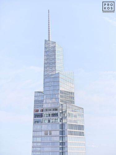 A high-definition architectural photograph of the spire of the supertall skyscraper tower One Vanderbilt in New York City. Fine art prints of this photo are available up to 72 inches in height.