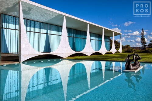 Palacio da Alvorada, Brasilia - Framed Photograph by Andrew Prokos