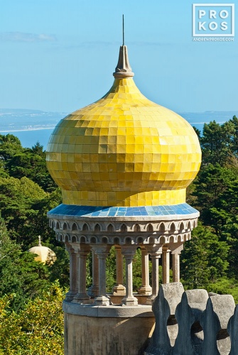 A domed lookout from the Palacio da Pena in Sintra, Portugal. Framed fine art prints of this photo are available in various sizes. 