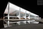 A long-exposure view of the Palacio do Planalto at night, Brasilia, Brazil. From the award-winning fine art architecture series 'Niemeyer's Brasilia'