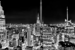 Manhattan Cityscape From Soho At Night - B&W Photography - PROKOS