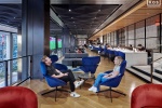An interior view of the Balcony Lounge at Penn 1 tower, New York City. Photographed by architectural photographer Andrew Prokos for Vornado Realty Trust. Andrew is available for commercial, architectural, and advertising photo shoots worldwide.