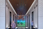 An interior view of the digital elevator banks in the lobby at Penn 1 tower, New York City. Photographed by architectural photographer Andrew Prokos for Vornado Realty Trust. Andrew is available for commercial, architectural, and advertising photo shoots worldwide.