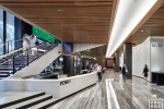 An interior view of the lobby and concierge desk at Penn 1 tower, New York City. The interior architect is A+I (architecture Plus Information). Photographed by architectural photographer Andrew Prokos for Vornado Realty Trust. Fine art prints of this photo are available in various sizes.