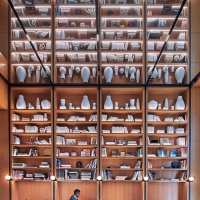 An interior view of the library at Penn 1 tower, New York City. Photographed by architectural photographer Andrew Prokos for Vornado Realty Trust. Andrew is available for commercial, advertising and architectural photo shoots worldwide.