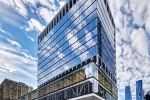 A view of Penn 2 tower and 7th Avenue in New York City. Photographed by architectural photographer Andrew Prokos for The Penn District / Vornado Realty Trust. Fine art prints of this photo are available in various sizes.
