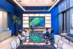 An architectural interior of the conference room at Penn 2 tower, New York City. Photographed by architectural photographer Andrew Prokos for Vornado Realty Trust. Andrew is available for commercial, architectural, and advertising photo shoots worldwide.