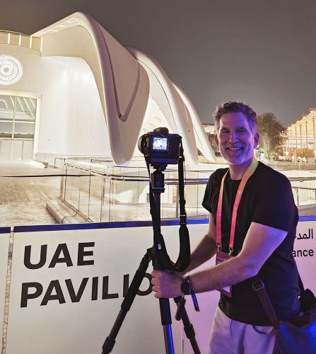 Photographer Andrew Prokos On Location Shoot at Dubai Expo 2022, UAE Pavilion