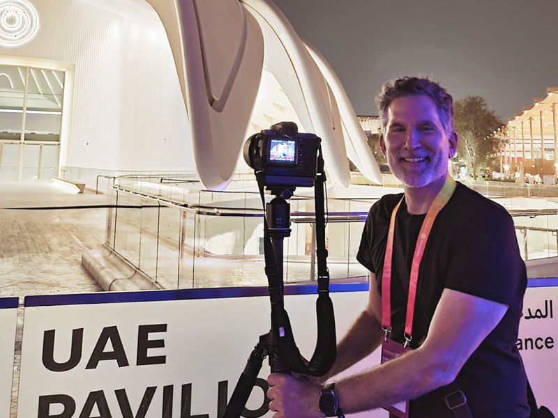 Photographer Andrew Prokos On Location Shoot at Dubai Expo 2022, UAE Pavilion