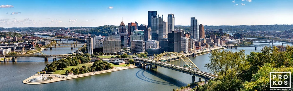 Panoramic Skyline of Pittsburgh - Cityscape Photography - PROKOS