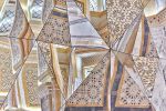 Reflections of an ornate palace interior on a mirrored wall, Qasr al Watan, Abu Dhabi, United Arab Emirates