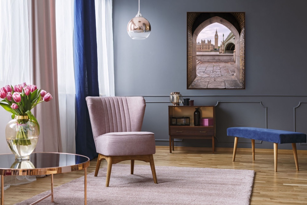 Queen's Walk, London - Framed Fine Art Photo by Andrew Prokos seen in a luxury interior
