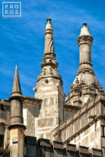 Fine art photo of the ornate chimneys from the Quinta da Regaleira palace, Sintra, Portugal
