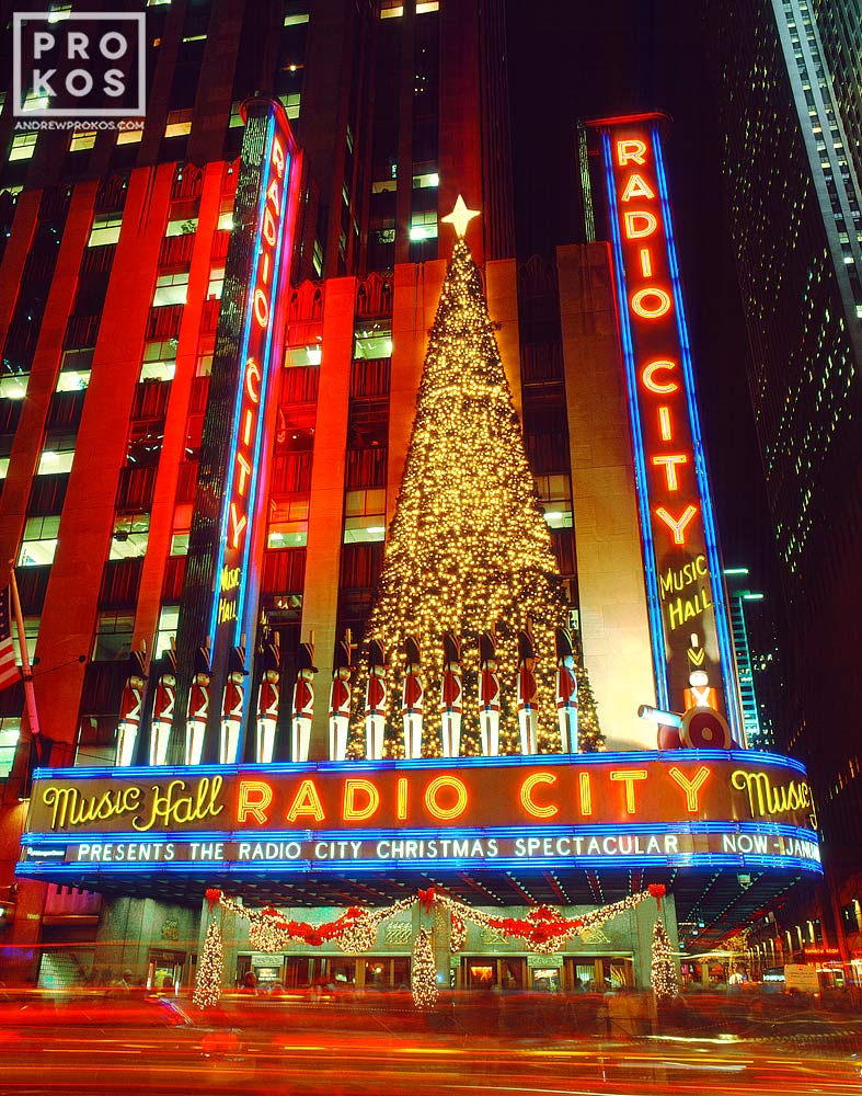 Radio City Music Hall at Christmas - Framed Photograph by Andrew Prokos