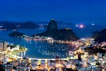 A panoramic view of Botafogo and the Sugarloaf Mount at night, Rio de Janeiro.
