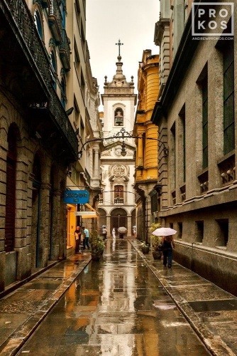 A view of the Travessa do Comercio, in Rio de Janeiro's Centro Historico.