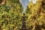 A landscape with fountain in Rio de Janeiro's Jardim Botanico. Uma paisagem com fonte no Jardim Botânico do Rio de Janeiro.