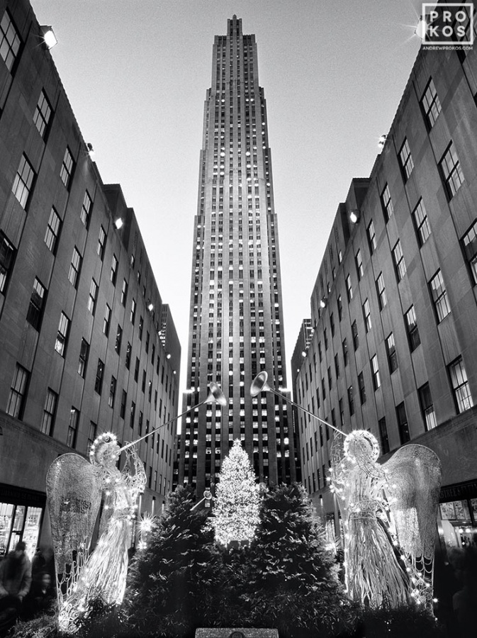 Rockefeller Center Christmas Angels II (B&W)