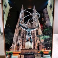 Rockefeller Center Atlas and St. Patrick's Cathedral at Night - Framed Limited Edition Photo with Acrylic Mount - Andrew Prokos Photography